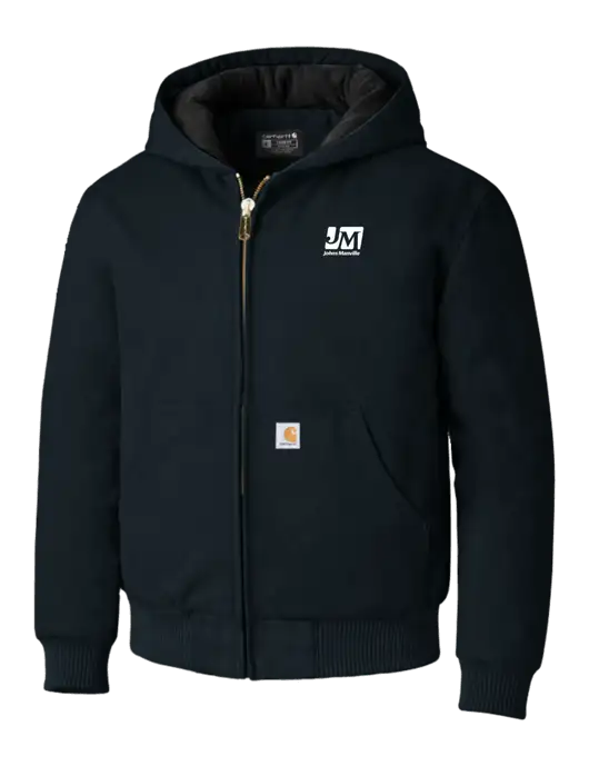 Carhartt Navy Quilted-Flannel-Lined Duck Active Jacket w/Johns Manville Logo