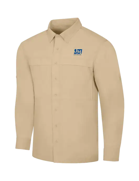 Tan Long Sleeve UV Daybreak Shirt w/Johns Manville Logo
