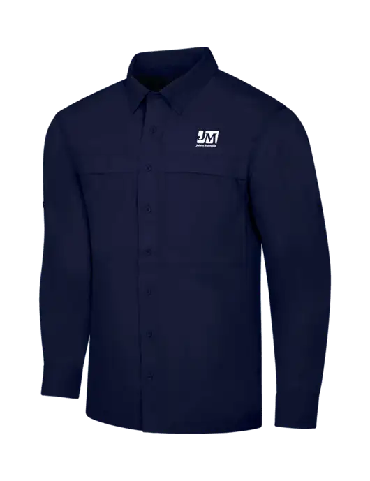 Navy Long Sleeve UV Daybreak Shirt w/Johns Manville Logo