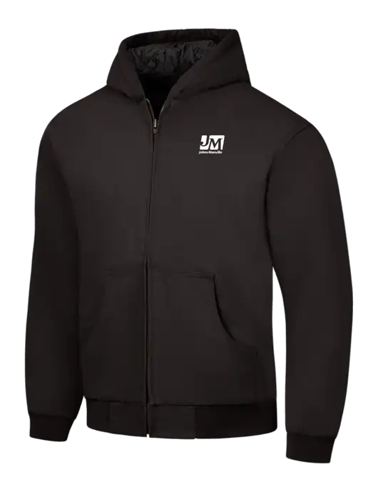 CornerStone Black Duck Cloth Hooded Work Jacket w/Johns Manville Logo