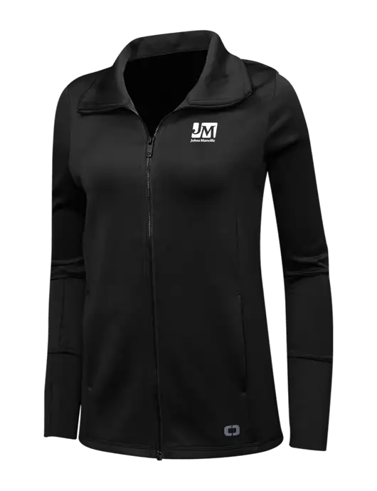 OGIO Black Womens Endurance Modern Performance Full-Zip w/Johns Manville Logo