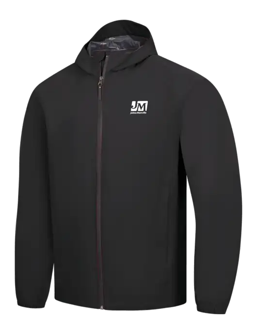Black Essential Rain Jacket w/Johns Manville Logo