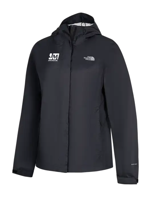 The North Face Womens Black DryVent Rain Jacket w/Johns Manville Logo