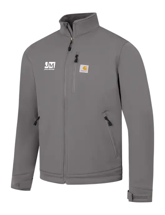 Carhartt Dark Medium Grey Crowley Soft Shell Jacket w/Johns Manville Logo