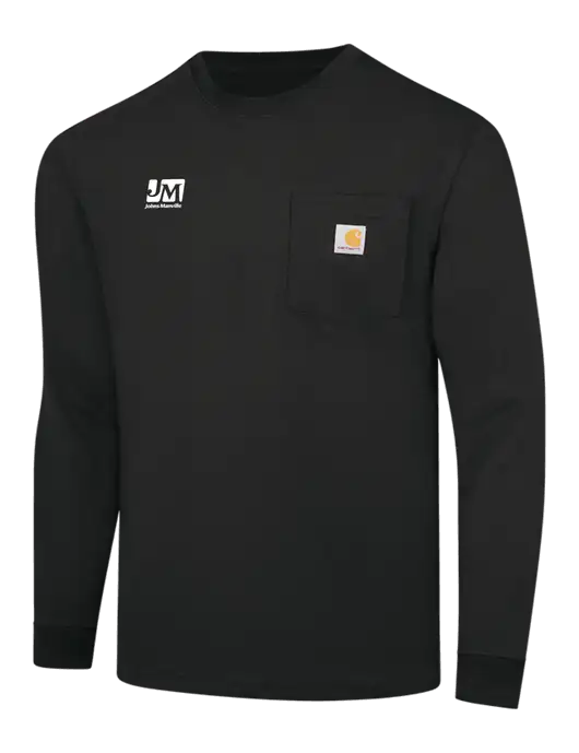 Carhartt Black Workwear Pocket Long Sleeve T-Shirt w/Johns Manville Logo