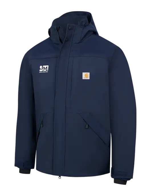 Carhartt Navy Storm Defender Shoreline Jacket w/Johns Manville Logo
