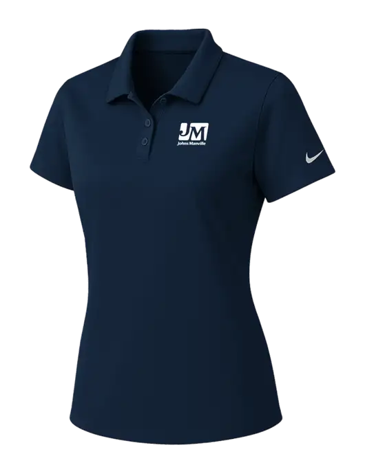 Nike Womens Navy Dry Essential Solid Polo w/Johns Manville Logo