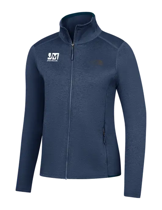 The North Face Womens Navy Heather Skyline Full-Zip Fleece Jacket w/Johns Manville Logo