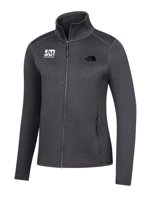 The North Face Womens Dark Grey Heather Skyline Full-Zip Fleece Jacket w/Johns Manville Logo