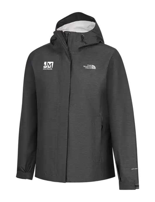The North Face Womens Dark Grey Heather DryVent Rain Jacket w/Johns Manville Logo