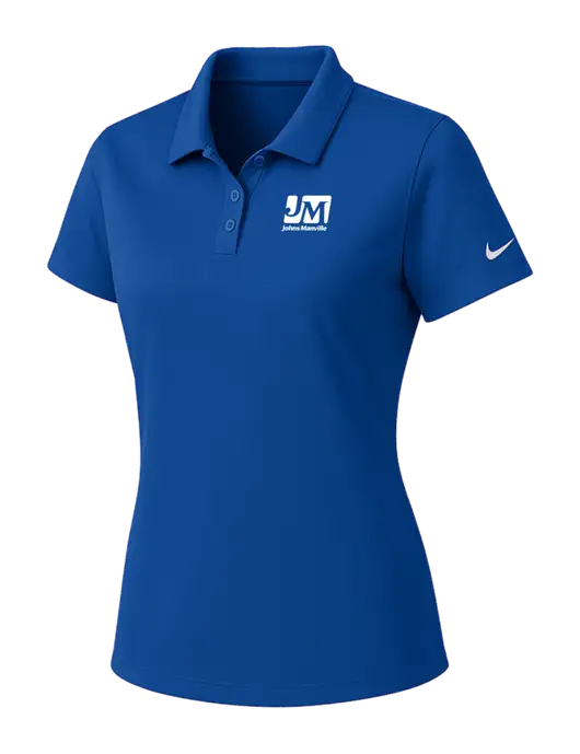 Nike Womens Dark Royal Dry Essential Solid Polo w/Johns Manville Logo