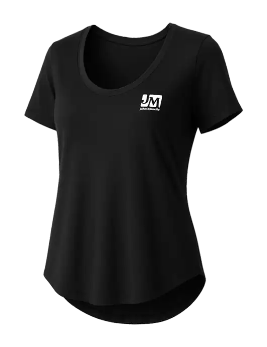 Mercer+Mettle Womens Black Stretch Jersey Relaxed Scoop w/Johns Manville Logo