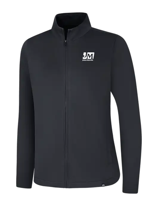 TravisMathew Womens Black Coveside Full-Zip w/Johns Manville Logo