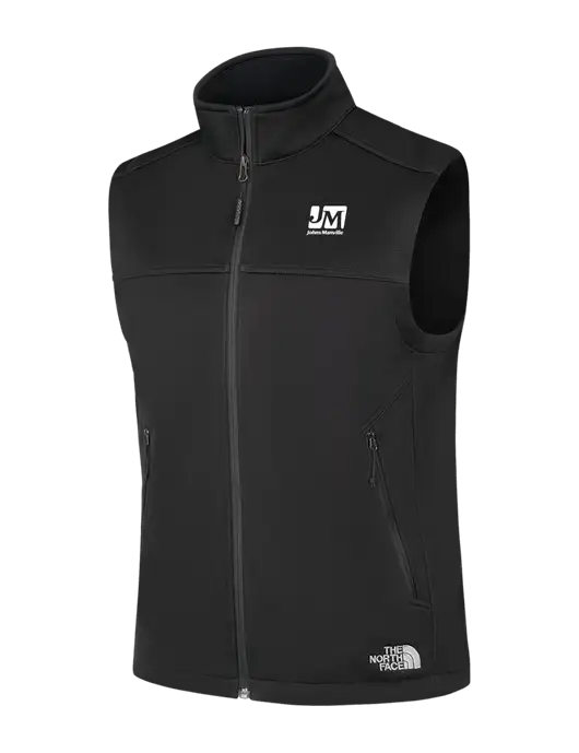 North Face Black Ridgewall Soft Shell Vest w/Johns Manville Logo