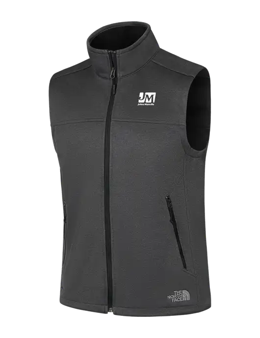 North Face Dark Grey Heather Ridgewall Soft Shell Vest w/Johns Manville Logo