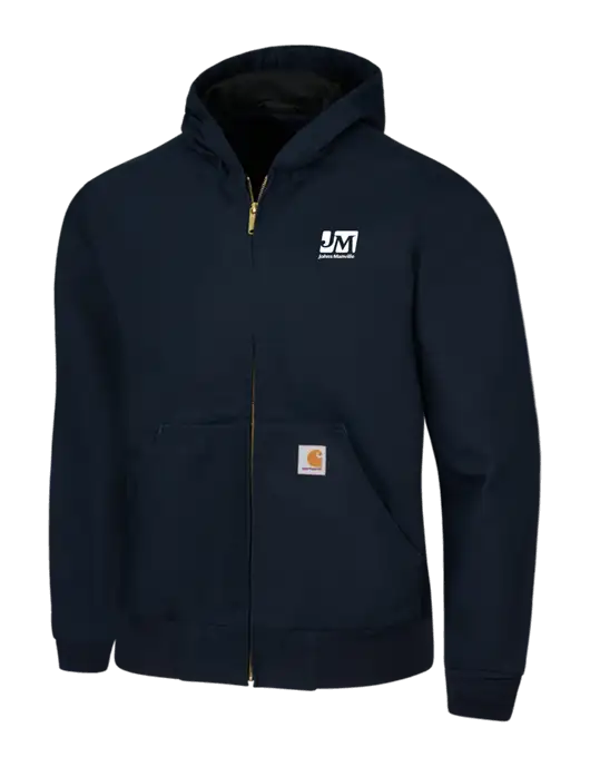 Carhartt Navy Thermal Lined Duck Active Jacket w/Johns Manville Logo