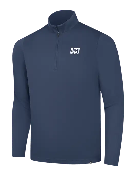TravisMathew Navy Coveside ¼-Zip w/Johns Manville Logo