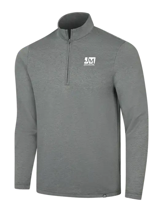TravisMathew Dark Grey Heather Coveside ¼-Zip w/Johns Manville Logo