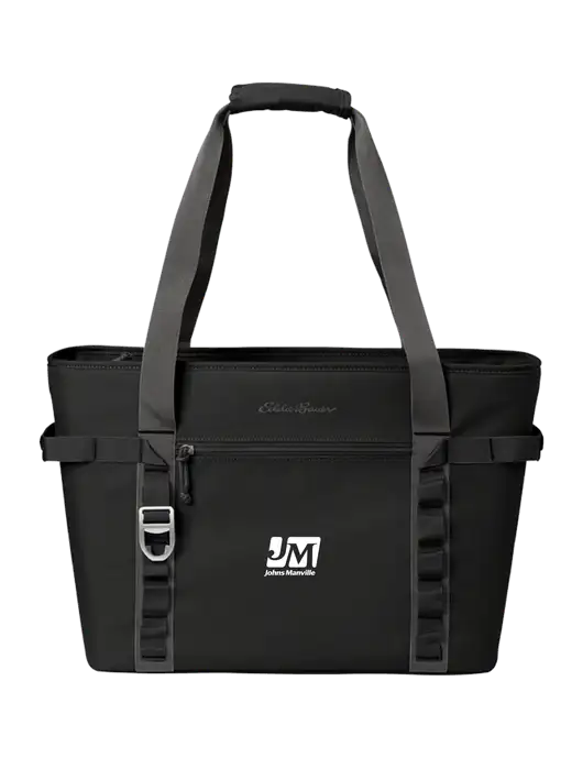 Eddie Bauer Black/Medium Grey Max Cool Tote Cooler  w/Johns Manville Logo