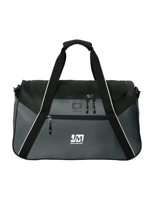 OGIO Dark Medium Grey/Black Inception Duffel w/Johns Manville Logo