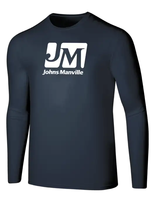 Seriously Soft Navy Long Sleeve T-Shirt w/Johns Manville Logo
