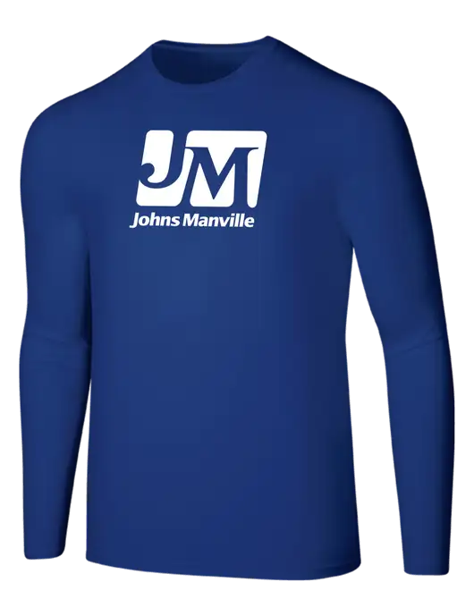 Seriously Soft Dark Royal Long Sleeve T-Shirt w/Johns Manville Logo