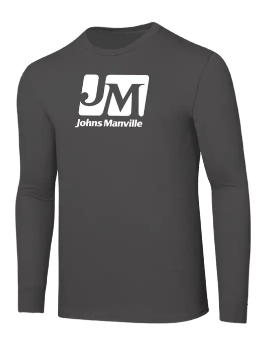 Seriously Soft Dark Grey Long Sleeve T-Shirt w/Johns Manville Logo