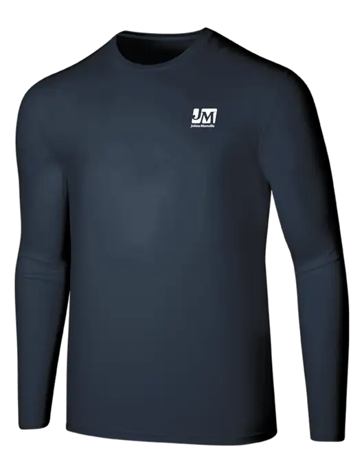 Seriously Soft Navy Long Sleeve T-Shirt w/Johns Manville Logo