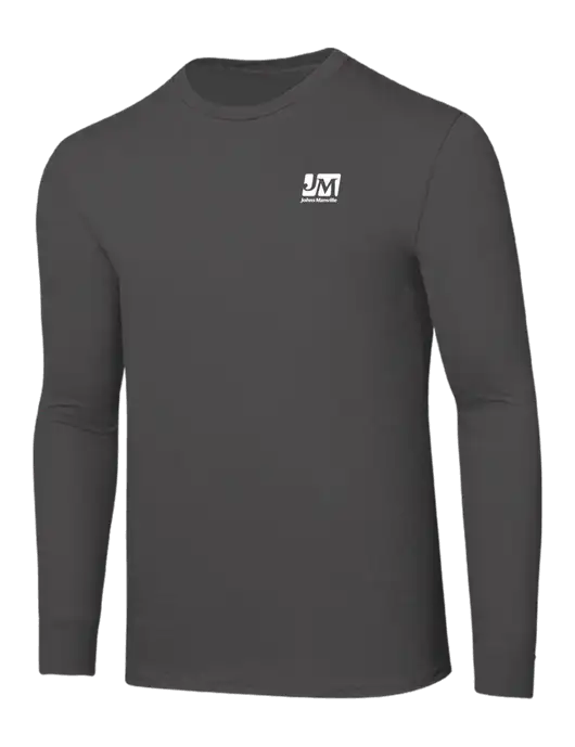 Seriously Soft Dark Grey Long Sleeve T-Shirt w/Johns Manville Logo