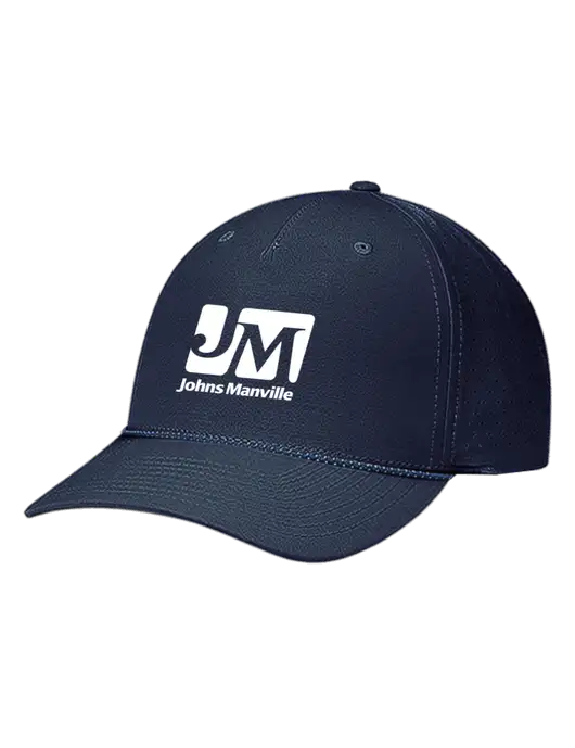 Richardson Laser Perf Performance Dark Navy/Navy-Grey-Blue Rope Cap w/Johns Manville Logo