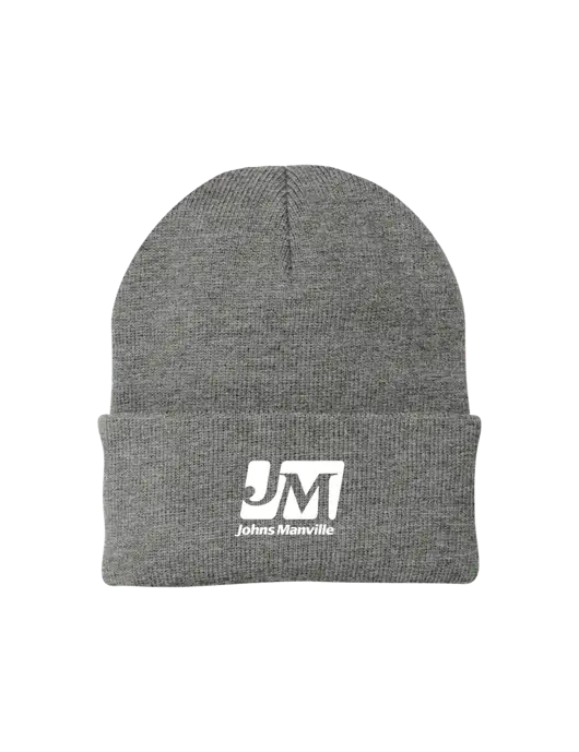 Medium Grey Heather Knit Cap w/Johns Manville Logo