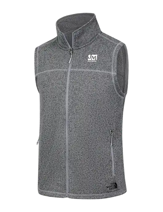 North Face Medium Grey Heather Sweater Fleece Vest w/Johns Manville Logo
