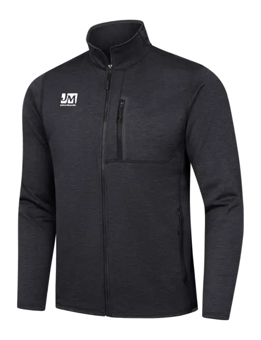 North Face Dark Grey Heather Skyline Full-Zip Fleece Jacket w/Johns Manville Logo