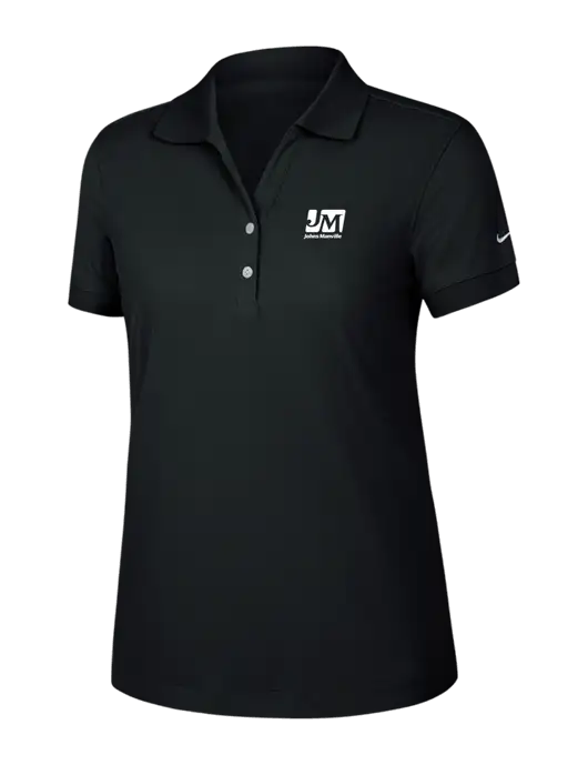 Nike Womens Dri-FIT Classic Black Polo w/Johns Manville Logo