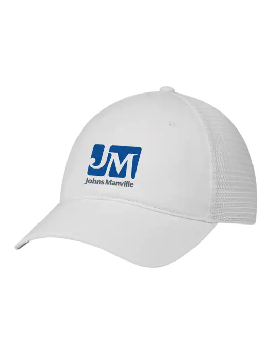 Richardson 111 Garment Washed Trucker Cap White w/White Mesh w/Johns Manville Logo