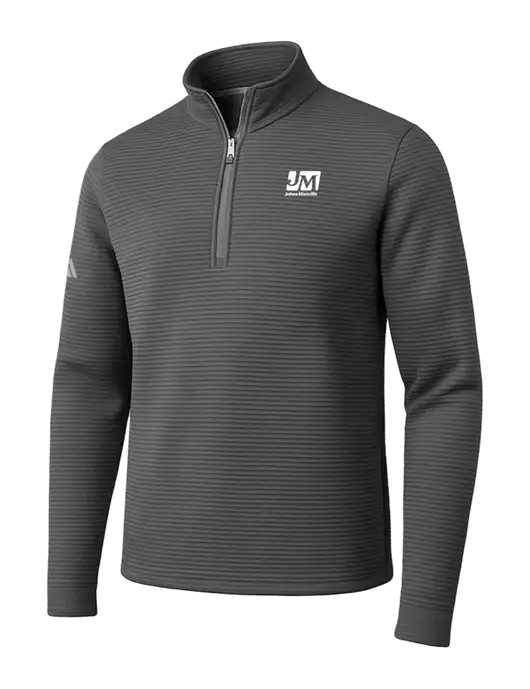 Adidas Medium Grey Spacer Quarter-Zip Pullover w/Johns Manville Logo