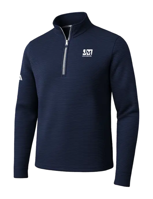 Adidas Navy Spacer Quarter-Zip Pullover w/Johns Manville Logo