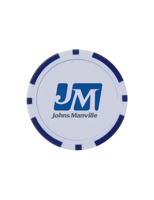 Dark Royal Poker Chip Ball Marker w/Johns Manville Logo