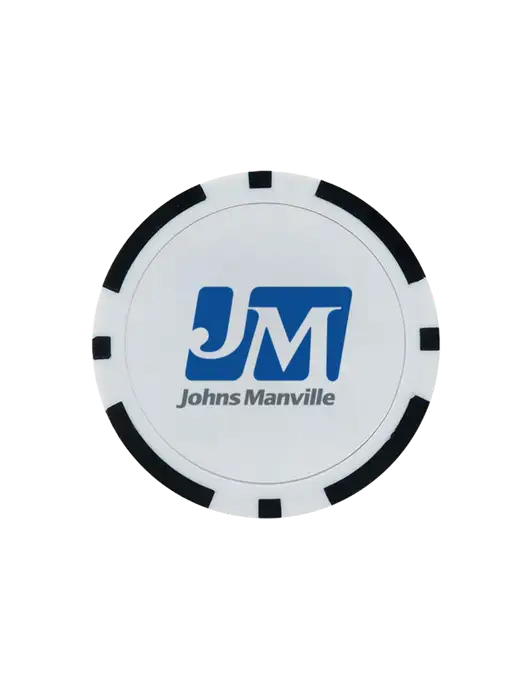 Black Poker Chip Ball Marker w/Johns Manville Logo