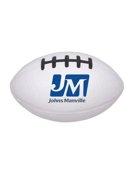 White Stress Reliever Football w/Johns Manville Logo