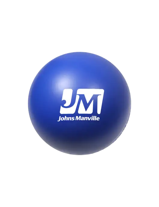 Dark Royal Blue Stress Reliever Ball w/Johns Manville Logo