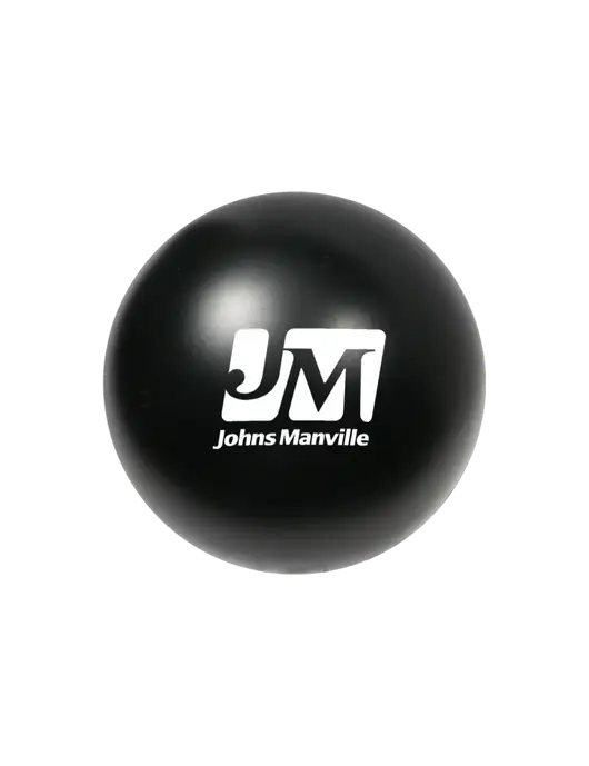 Black Stress Reliever Ball w/Johns Manville Logo