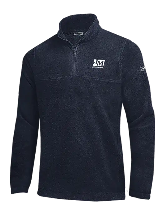 Columbia Navy Steens Mountain Fleece 1/2 Zip Pullover w/Johns Manville Logo