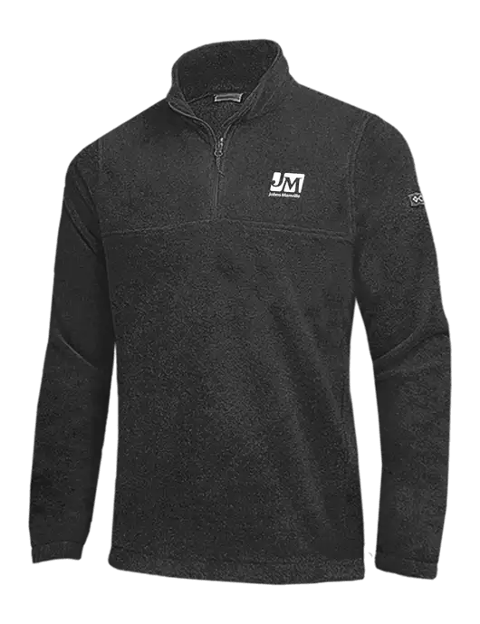 Columbia Charcoal Heather Steens Mountain Fleece 1/2 Zip Pullover w/Johns Manville Logo