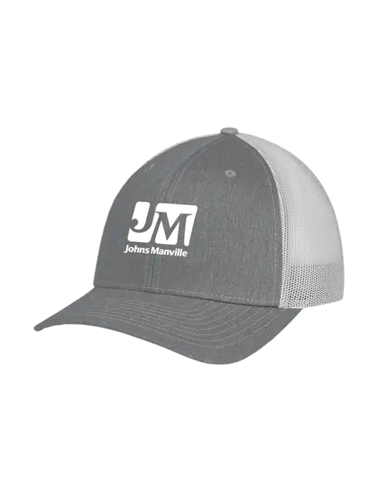 Richardson Adjustable Snapback Original 112 Trucker Cap Heather Grey w/Light Grey Mesh w/Johns Manville Logo