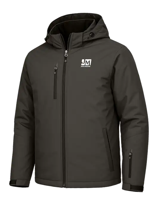 Cold Weather Vortex Dark Grey/ Black Waterproof 3-in-1 Jacket with Detachable Hood w/Johns Manville Logo, Johns Manville Logo