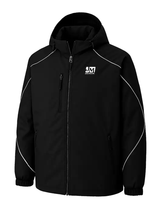 Angle 3-In-1 Black Jacket with Bonded Fleece Liner w/Johns Manville Logo, Johns Manville Logo