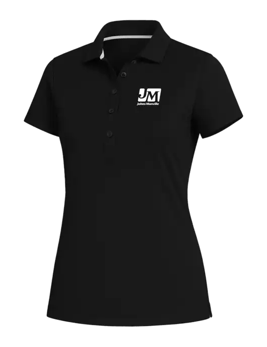 Fairway & Greene Womens Black Claire Tech Polo w/Johns Manville Logo