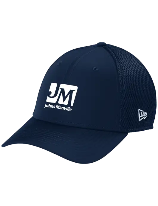 New Era 39THIRTY Performance Stretch Dark Navy Mesh Cap w/Johns Manville Logo