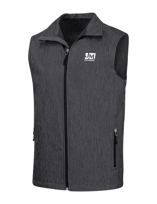 Charcoal Grey Heather Core Soft Shell Vest w/Johns Manville Logo